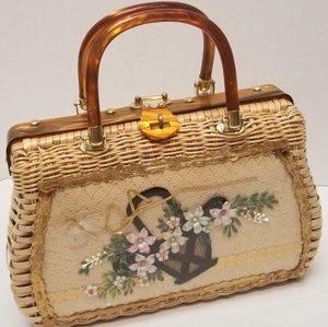 Vintage Princess Charming Wicker Purse
